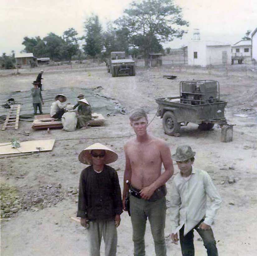 9. Phan Rang AB: Waterpoint Bunker, Outside of Base. Vietnames Workers. Photo by Dana Anthony, 1968-1969.