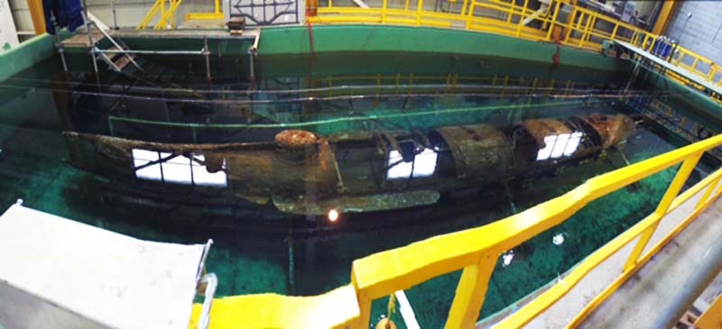 2. Civil War sub preserved under water.