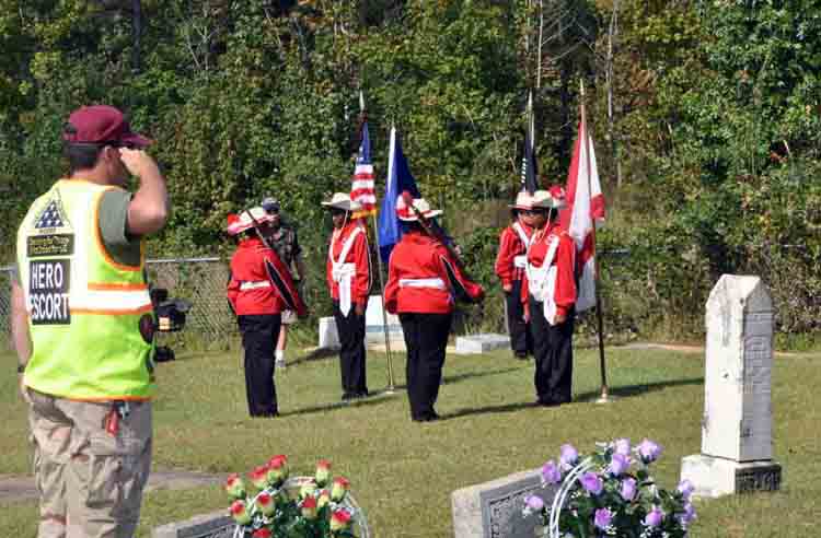 (30) JROTC: Colors Posted near Sgt Bruce Dale Jones' grave.