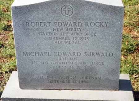 Gravestone for both Robert Edward Rocky and Michael Edward Surwald, captains, LOD 09-17-1966.