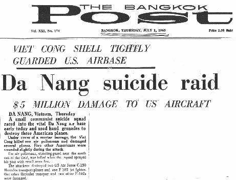 Bangkok Post Headlines: Đà Nẵng Suicide Raid!