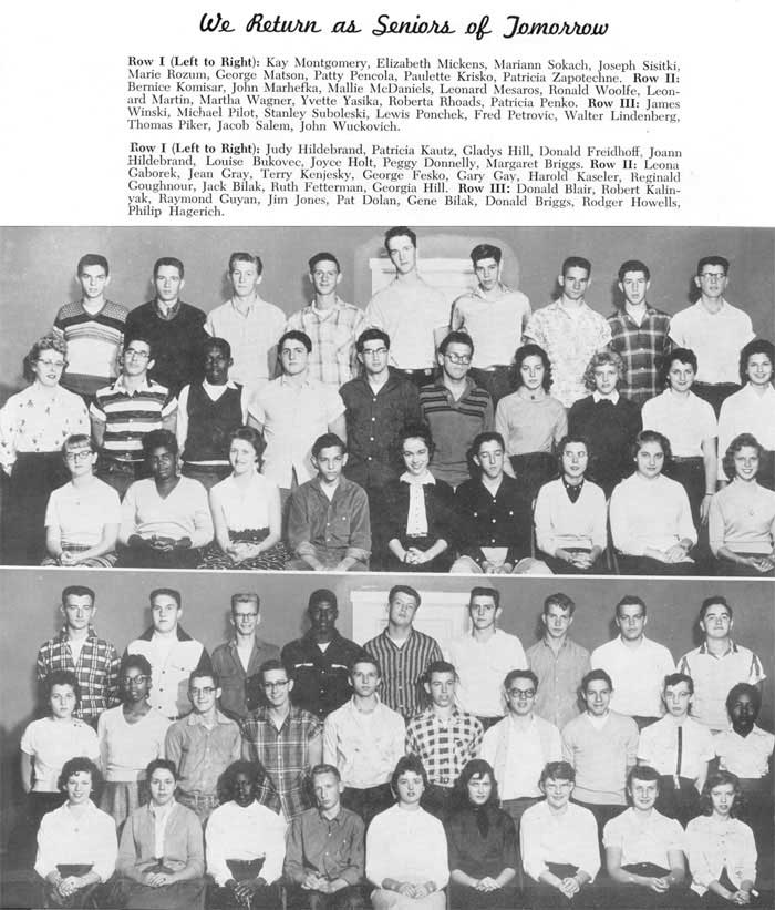 1958 Class Photo. Gary Paul Gay is in the lower photo, 2nd Row, Center.