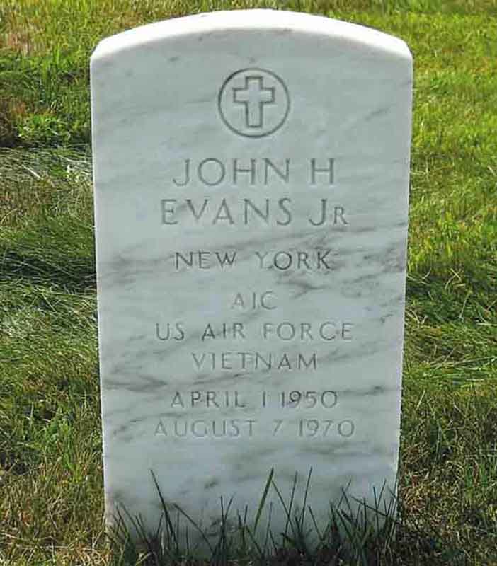 Wall Rubbing: Airman John Harper Jr., LOD 18 Apr 1970. Burial Location: Long Island National Cemetery, 2040 Wellwood Avenue, Farmingdale, NY 11735-1211. Grave: 2122, Section 