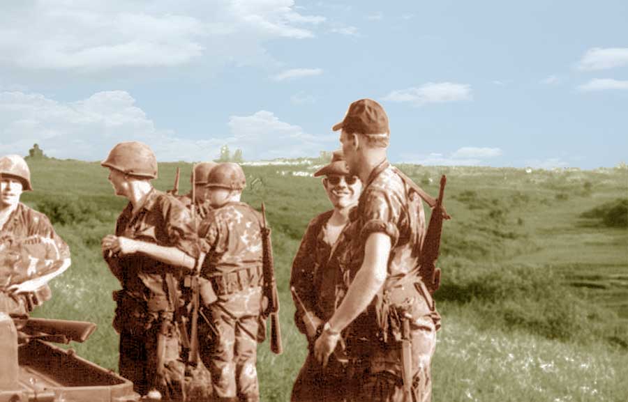 A1C Robert Edward Pascoe, center photo, back to camera.