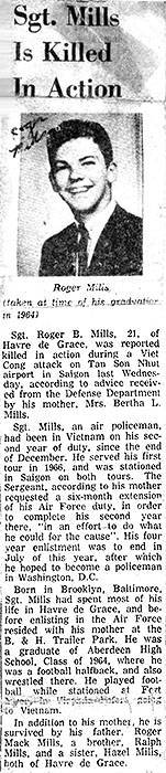 Local News obit article for Roger Mills.