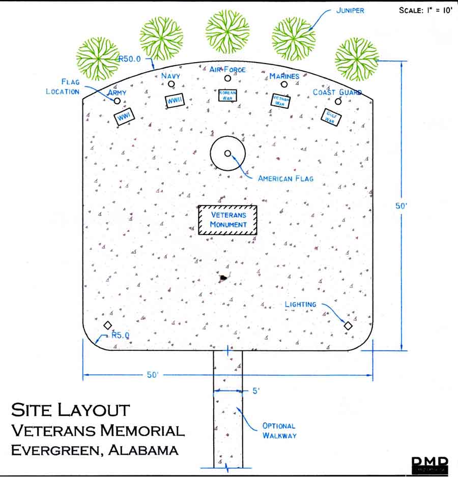 Veterans Mounument Site Map