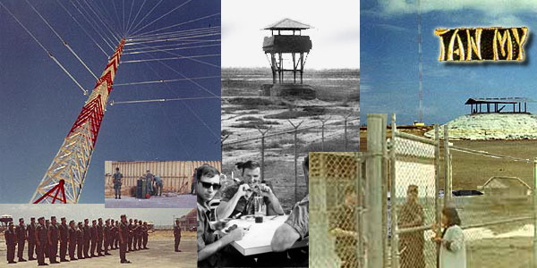 9. Cam Ranh Bay AB. US Navy Gate-64.Note Tower-63 visible beneath gate's eves (above Airman). Photographer: unknown.