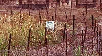 16. Tan Son Nhut Air Base: Minefield Sign (Visible above in photo 13). 1969. Photo by: Don Segraves, TSN, 377th SPS. 1969-1970.