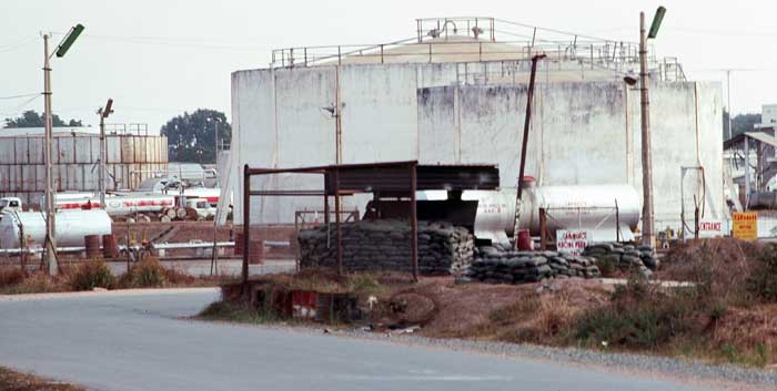 21. Tan Son Nhut Air Base: Bunker BB7: Shows left side of BB7 from a distance. Notice the shell fuel tanks in the background. If they went up so would we. Oh well.
