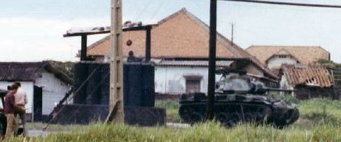 11b. Tan Son Nhut AB Gate: Saigon-Long Binh Entrance/Exit. Closeup. Photo by: Randy M. Snyder. 1972-1973.