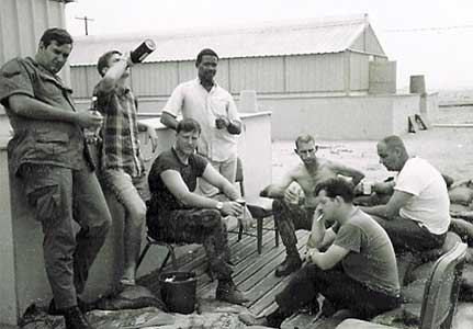 3. Tuy Hoa Air Base: Off duty and relaxing. Photo by Curtis Leanna. 1968-1969.