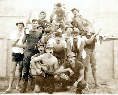 4. Tuy Hoa Air Base: Off duty party time. Photo by Curtis Leanna. 1968-1969.