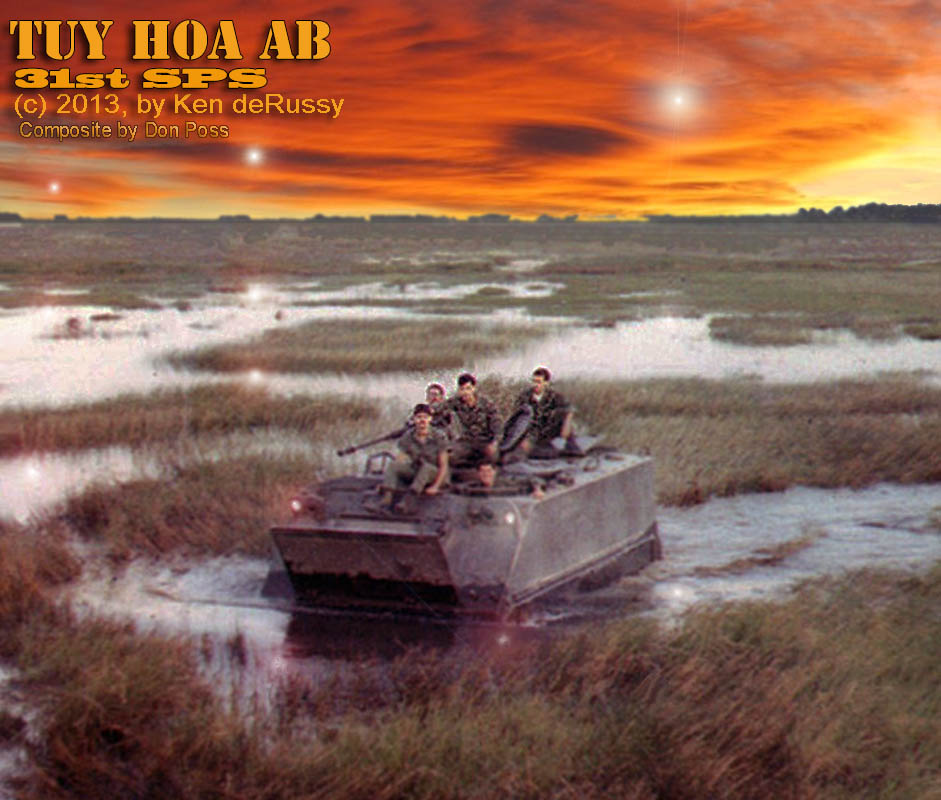 1. Tuy Hoa Air Base: M113 crossing rice paddy. 1969-1970. 