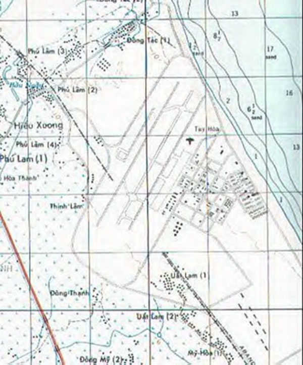 16. Tuy Hoa Air Base: Map. Ken deRussy. 1969-1970.