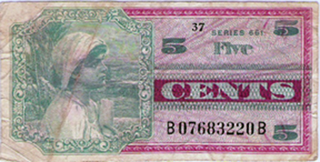 28. MPC: Five Cents (front). 