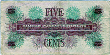 29. MPC: Five Cents (back). 