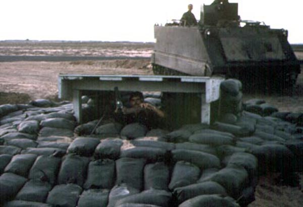 4. Tuy Hoa AB, M113, with .50cal machinegun, and Bunker with M-60. Photo by: Domenic Sebben, NT, 14th SPS; TUY, 31st SPS, 1969-1970.