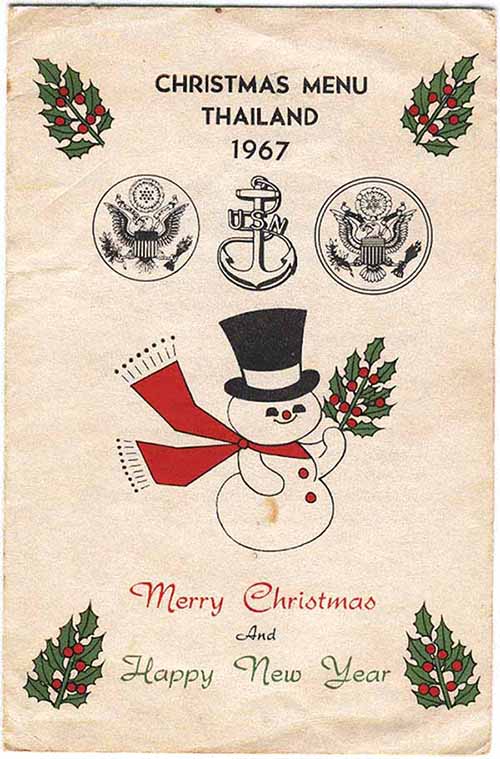 1. Christmas and Happy New Year 1967 Card and Menu. Cover, 1967. Submitted by Ray Rash. 1967.
