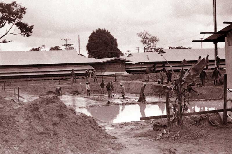 The early construction of the base swimming pool at Ubon, in 1965. It was dug by a small army of workers, using pointed sticks and baskets. I just thought it would be of interest to a few guys.