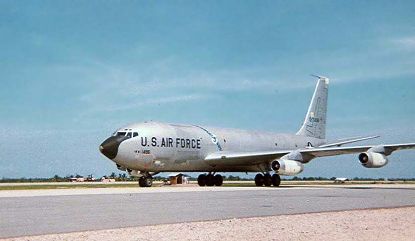 8. U-Tapao RTAFB, Perimeter Tower view. USAF 707 taxiing. Photos by William Bever, UT, 635th SPS, 1968.