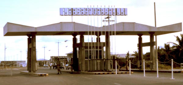 1. U-Tapao RTAFB, Main Gate. Closeup. Photographer: John M. Homa. 1970-1972.